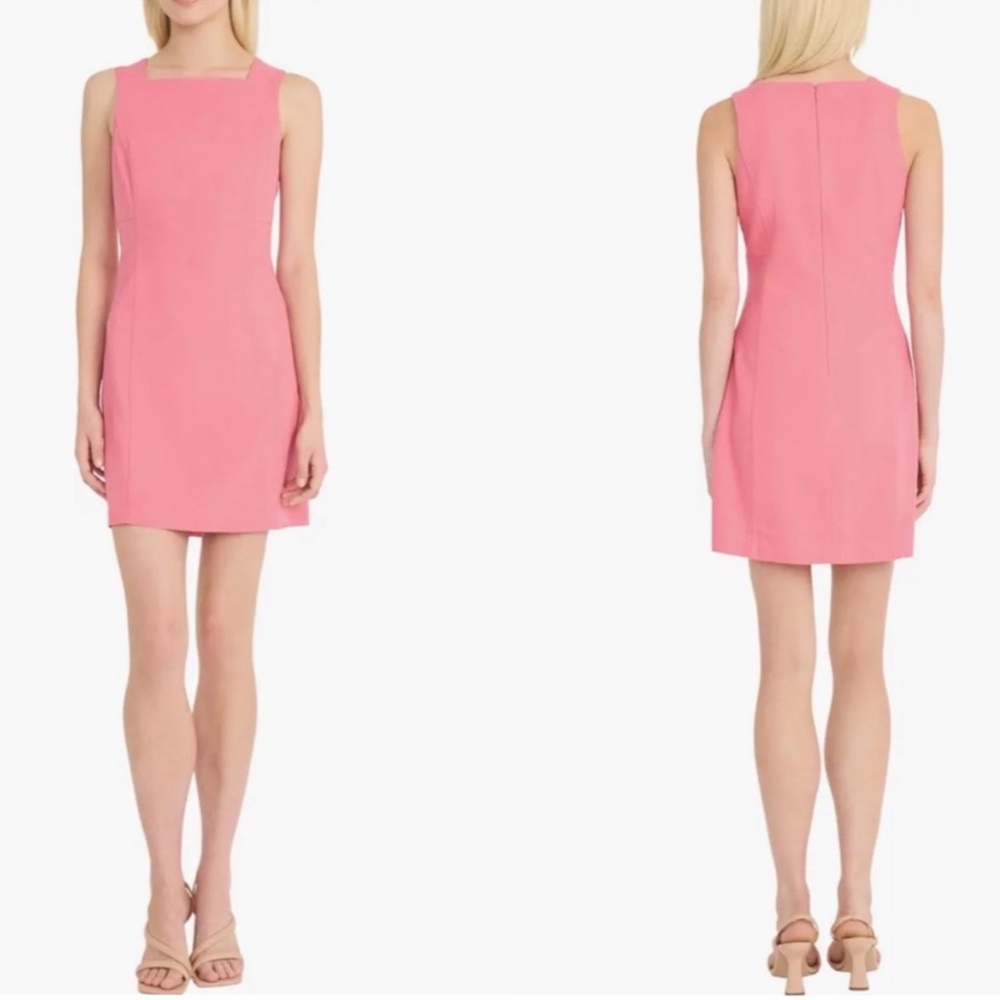 Donna Morgan Dress Womens Pink Sleeveless Linen